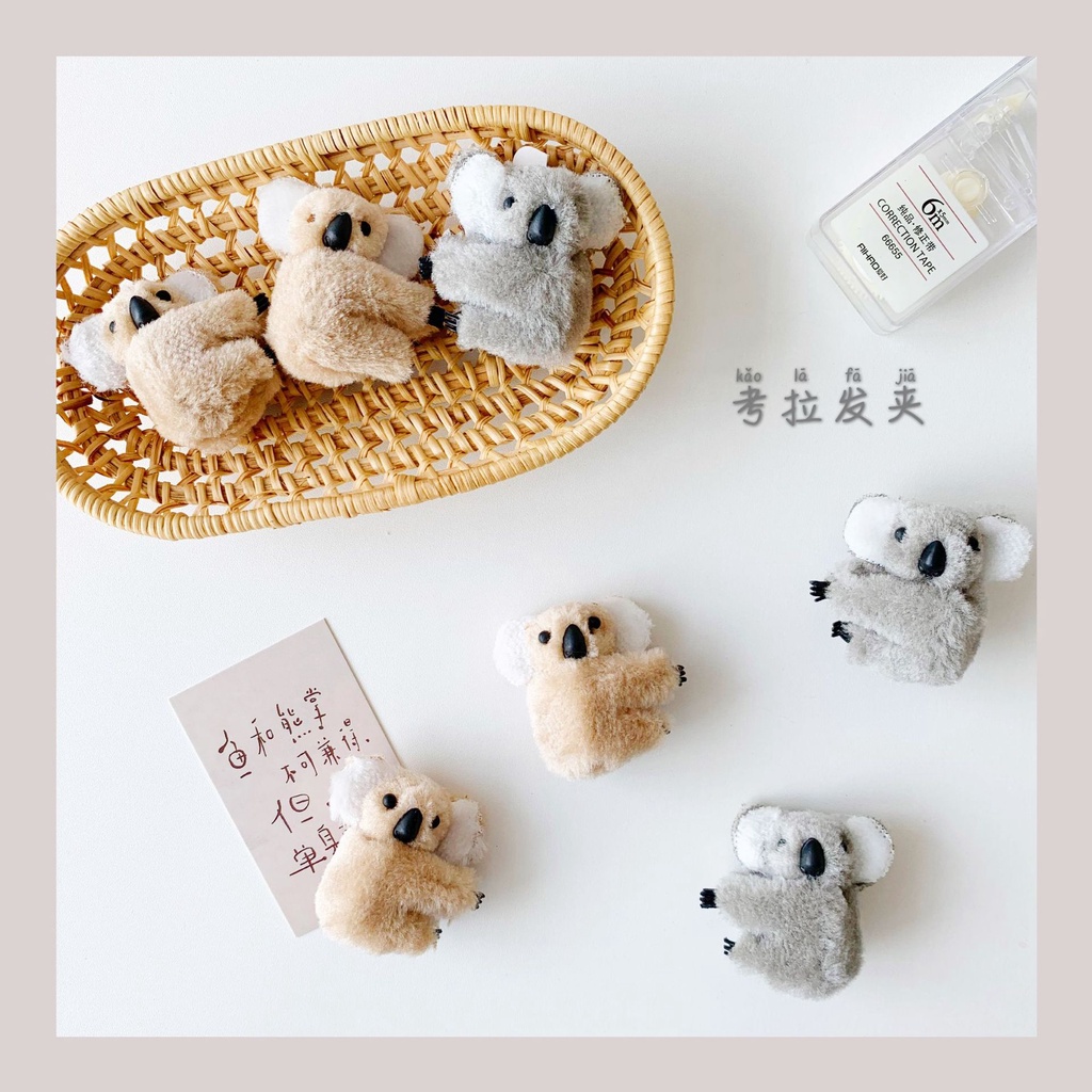 Kẹp Tóc Hình Gấu koala Bằng Lông Nhung Dễ Thương Xinh Xắn