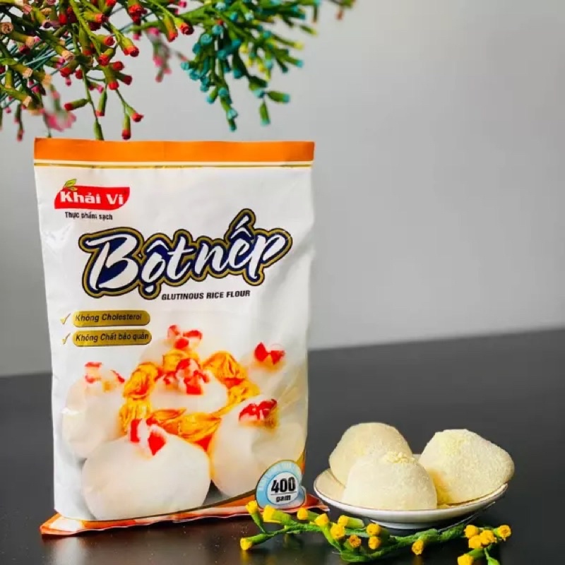 Bột nếp khải vi 400g,Nguyên liệu làm bánh dày, bánh cam lắc, bánh trôi nước, các loại bánh ít trần