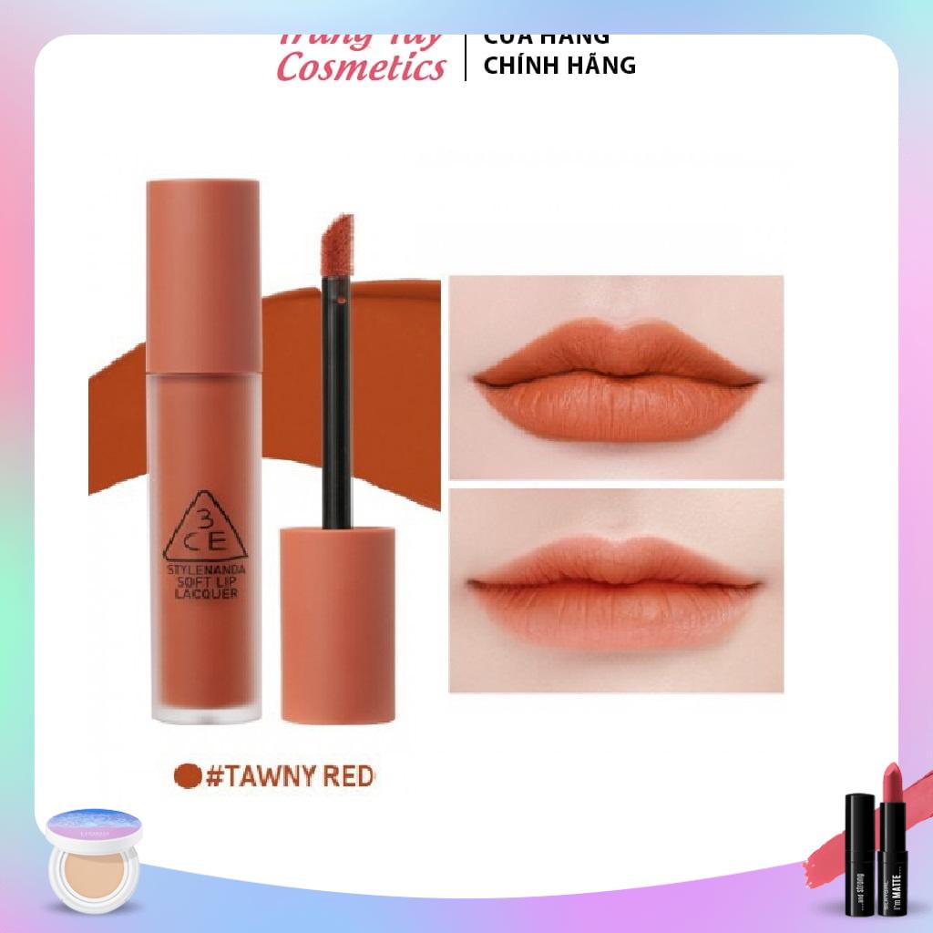 Son kem 3CE SOFT LIP LACQUER - Tawny Red.