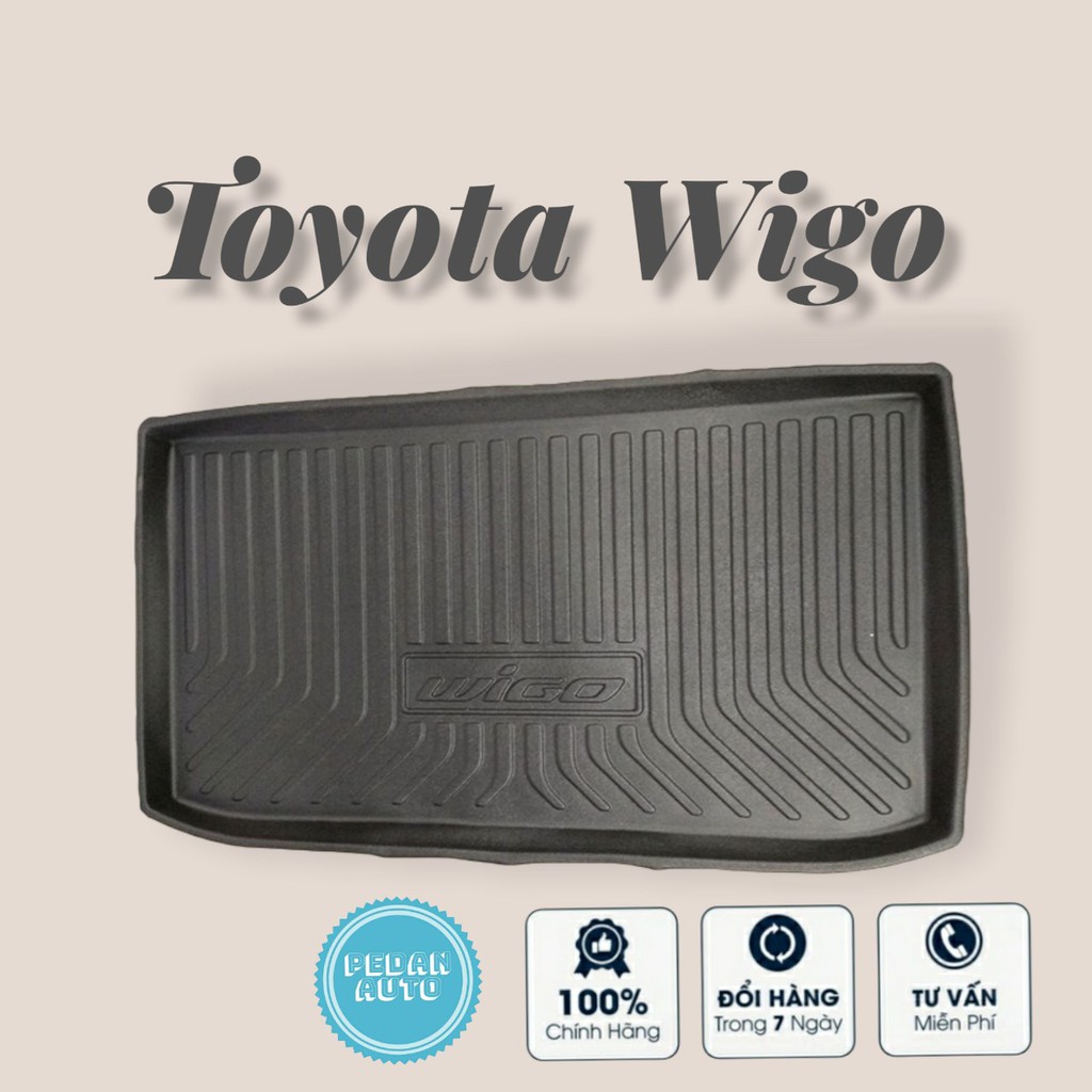 Lót Cốp Nhựa Xe Toyota WIGO 2018 2019 2020 2021 Cao Cấp Nhựa Dẻo Ko Mùi Đàn Hồi Chống Nước Tốt, dễ vệ sinh