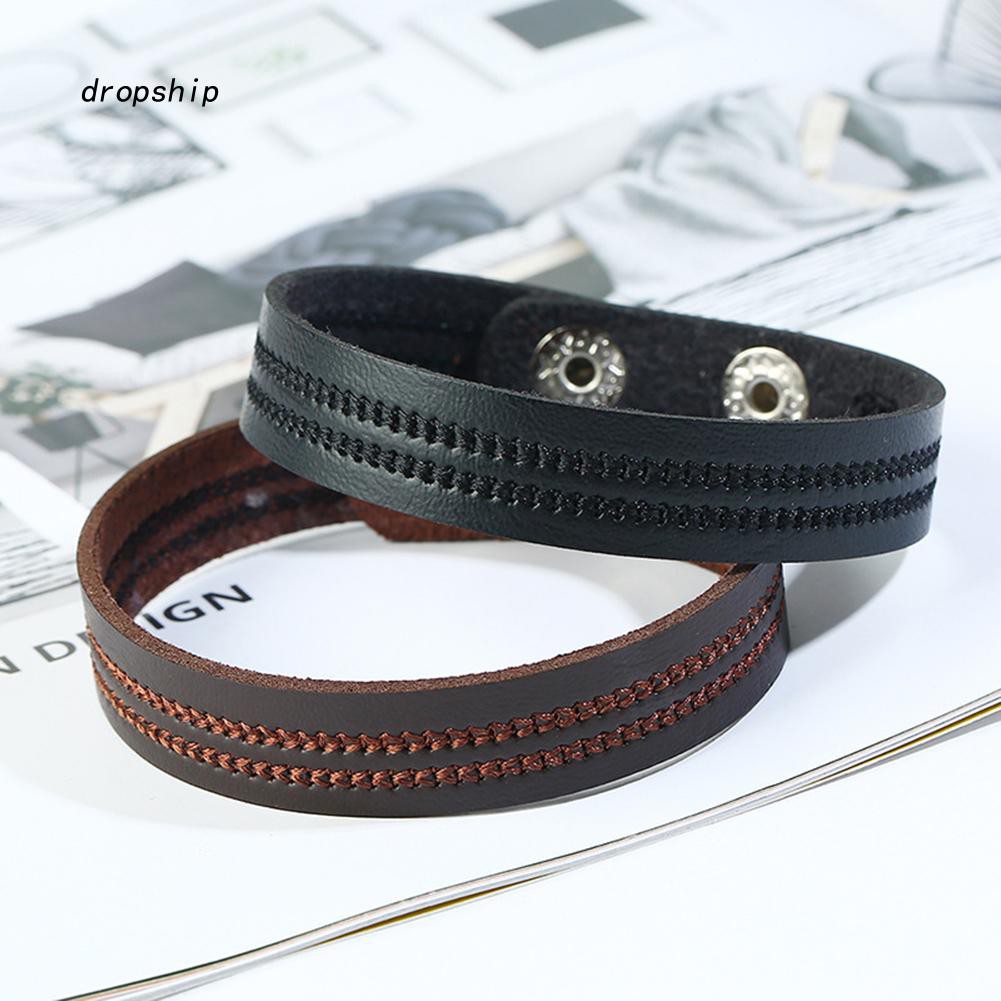 Vòng Tay Giả Da Thêu Họa Tiết Phong Cách Cổ Điển Dành Cho Nam Và Nữ