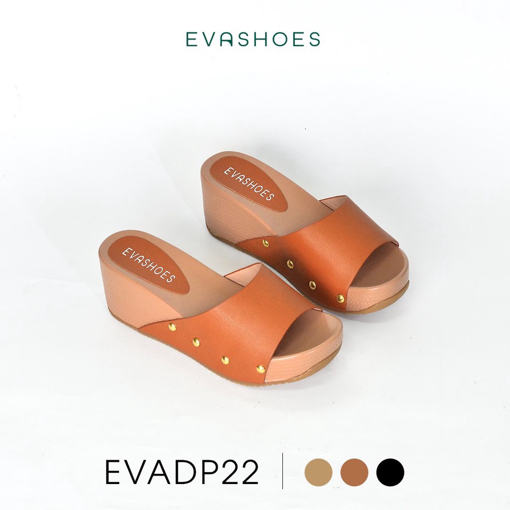 Dép Nữ Đế Xuồng 7cm Quai Ngang Evashoes - EVADP27