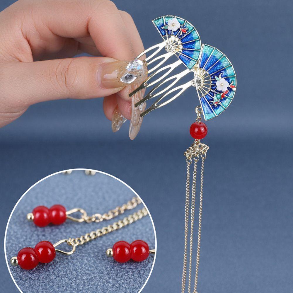 Kẹp Tóc Phối Tua Rua Phong Cách Retro Nữ Tính WMES15H