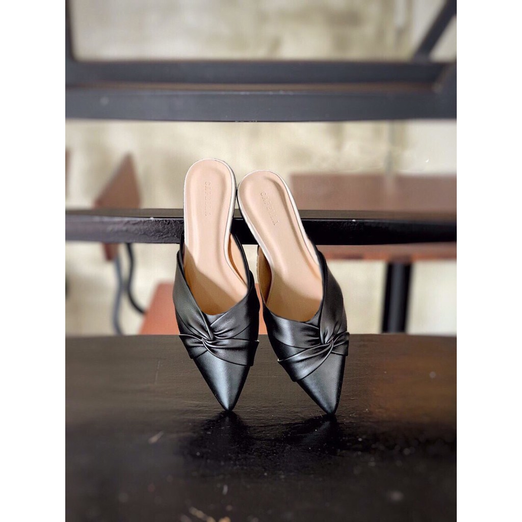 Sục nữ, giày nữ mũi nhọn da mềm kiểu xoắn chéo - A7 | BigBuy360 - bigbuy360.vn