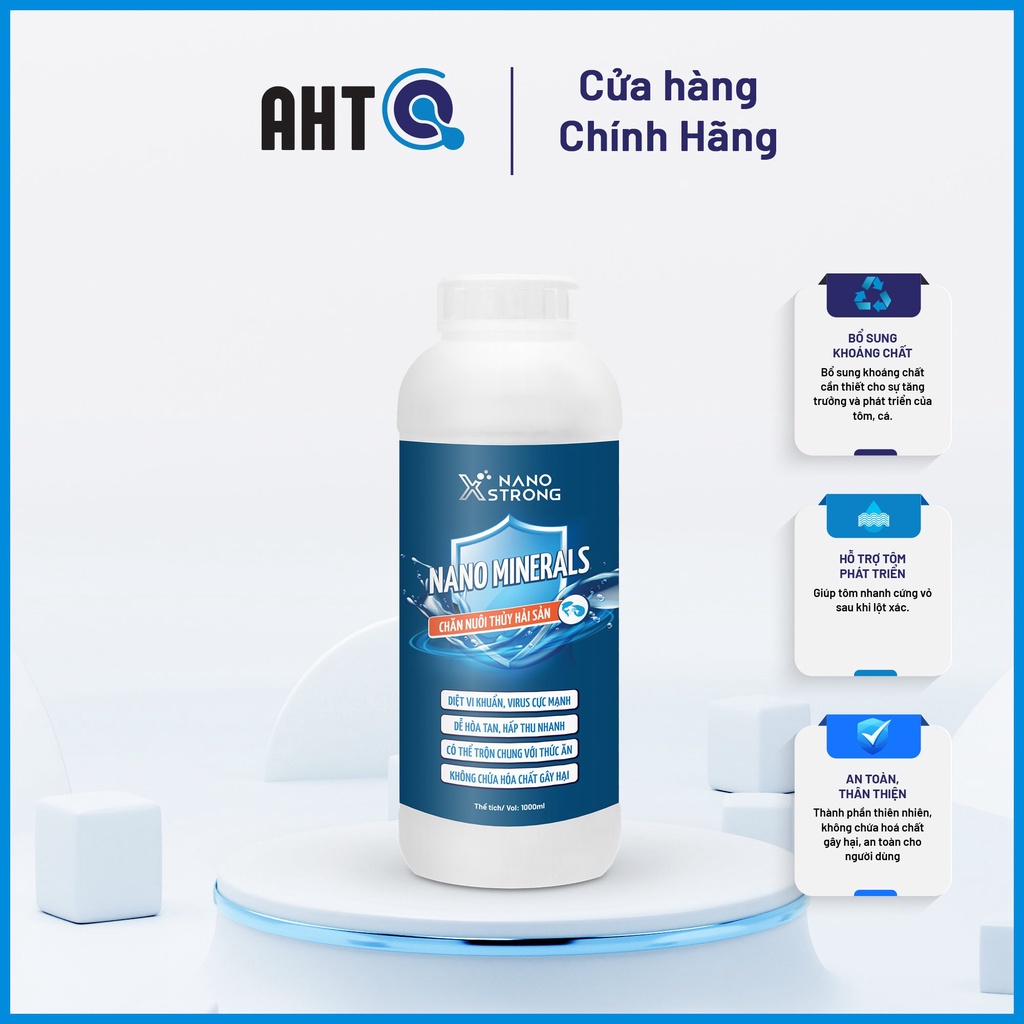 Nano khoáng (nano minerals) Nano Xstrong - bổ sung khoáng, xử lý cong thân, mềm vỏ, đục cơ 1000mL