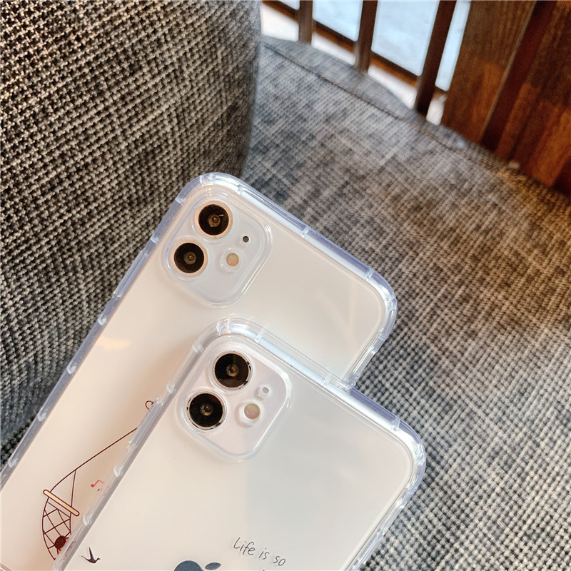 Ốp Điện Thoại Trong Suốt In Hình Mèo Dễ Thương Cho Iphone 12 I11 Pro Max Se2 Xr | BigBuy360 - bigbuy360.vn