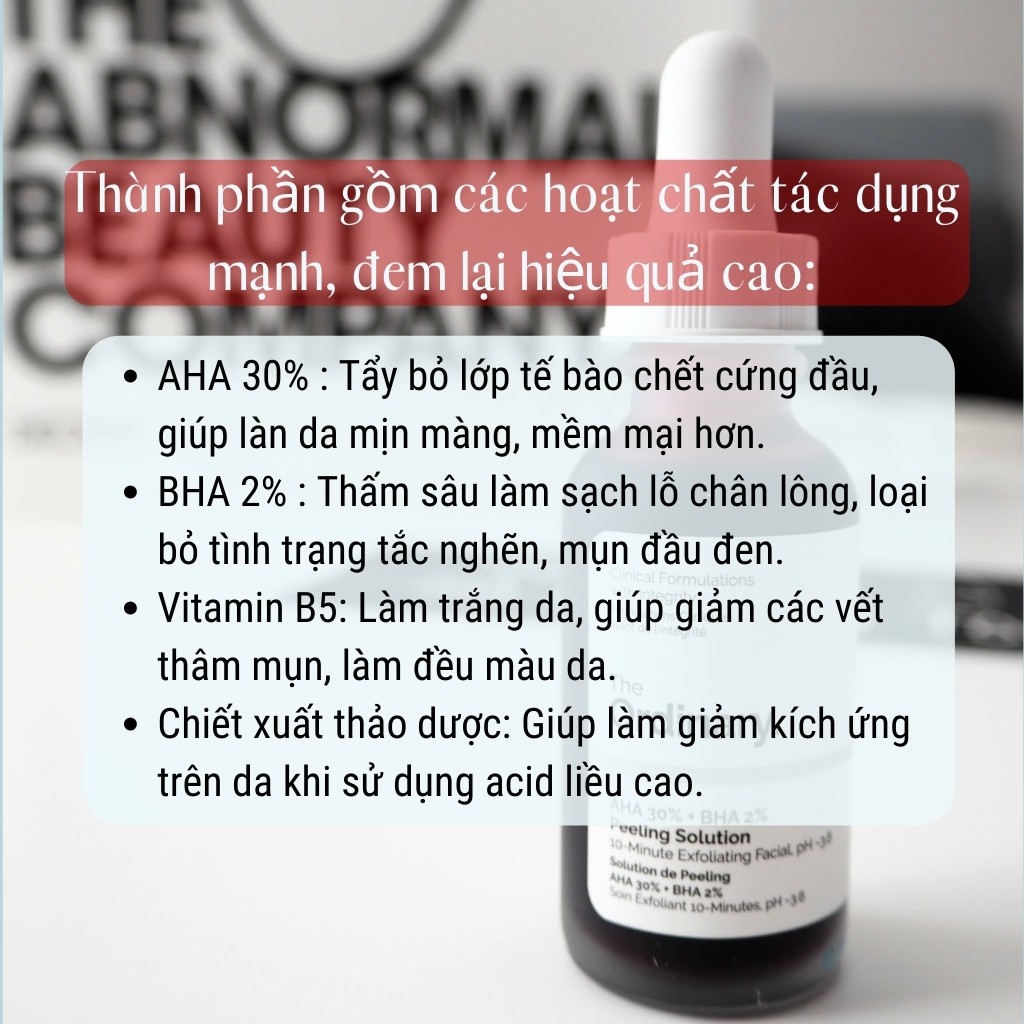 Serum ORDINARY AHA 30% BHA 2% Peeling Solution tẩy da chết hóa học 30ml - ZAVENCI Official