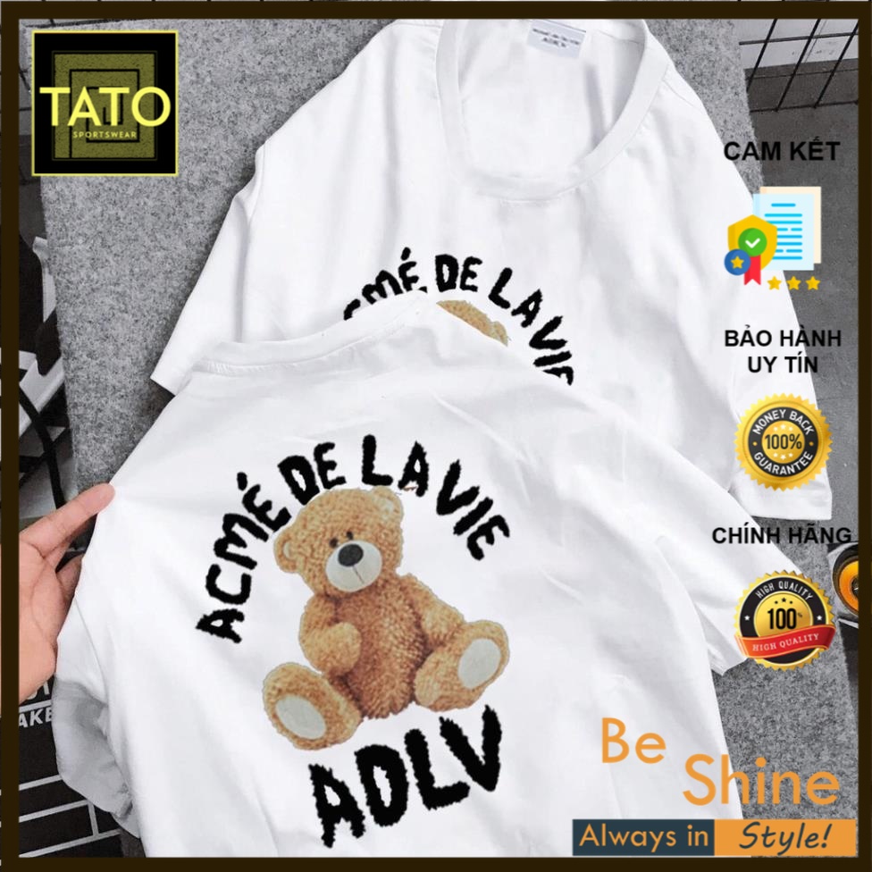 Áo Thun Gấu ADLV  - Áo Phông Tay Lỡ Cổ Tròn Unisex Form Rộng Chất Cotton - TATO Unisex Clothing