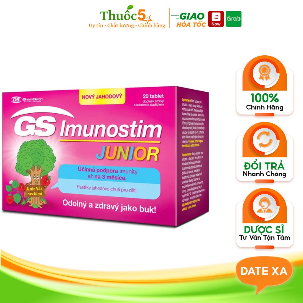 Gs Imunostim Junior tăng đề kháng cho bé Cải Thiện Sức Khỏe Đường Hô Hấp Hộp 20 Viên