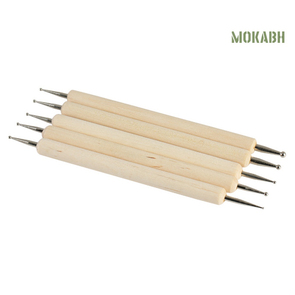 Set 5 Bút Gỗ 2 Đầu Dùng Trang Trí Móng Tay Nghệ Thuật