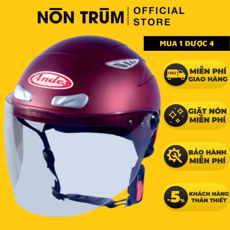 Nón bảo hiểm nửa đầu ANDES có kính 126K chính hãng