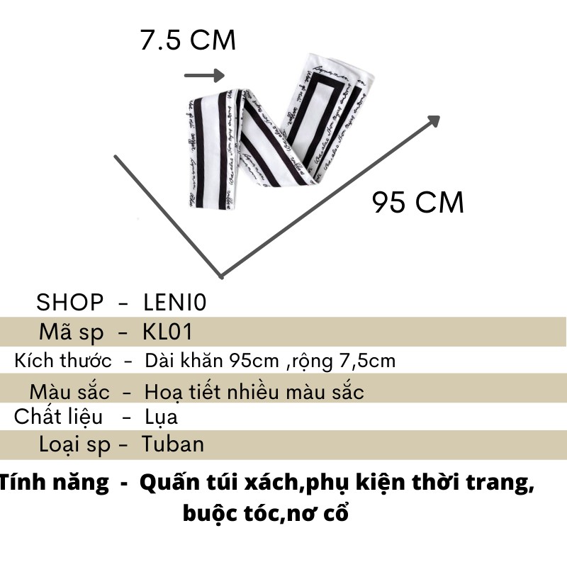 Khăn quấn túi xách buộc tóc quàng cổ hàn quốc LENIO KL01