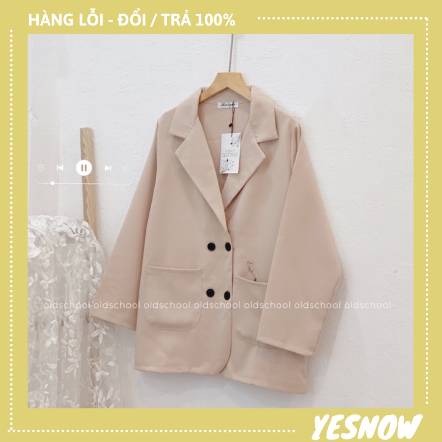 Áo Blazer tay dài trơn cho nữ  FREESHIP  Áo blazer 1 lớp phong cách Hàn Quốc 3 màu đen, be, nâu tây