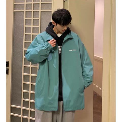 Áo khoác bomber dáng rộng cổ đứng màu trơn mẫu 2022 phong cách harajuku Hàn Quốc thời trang mùa xuân dành cho nam