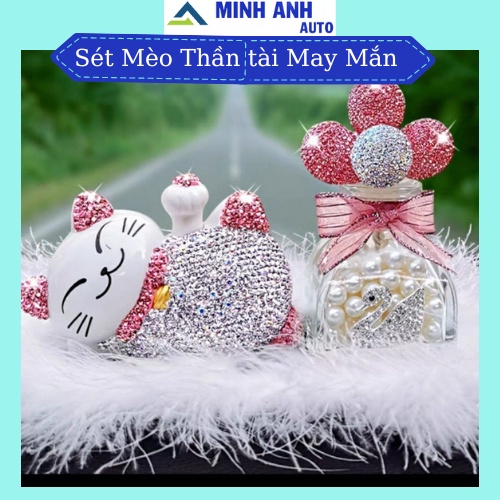 Mèo Thần Tài Vẫy Tay Trang Trí ô tô