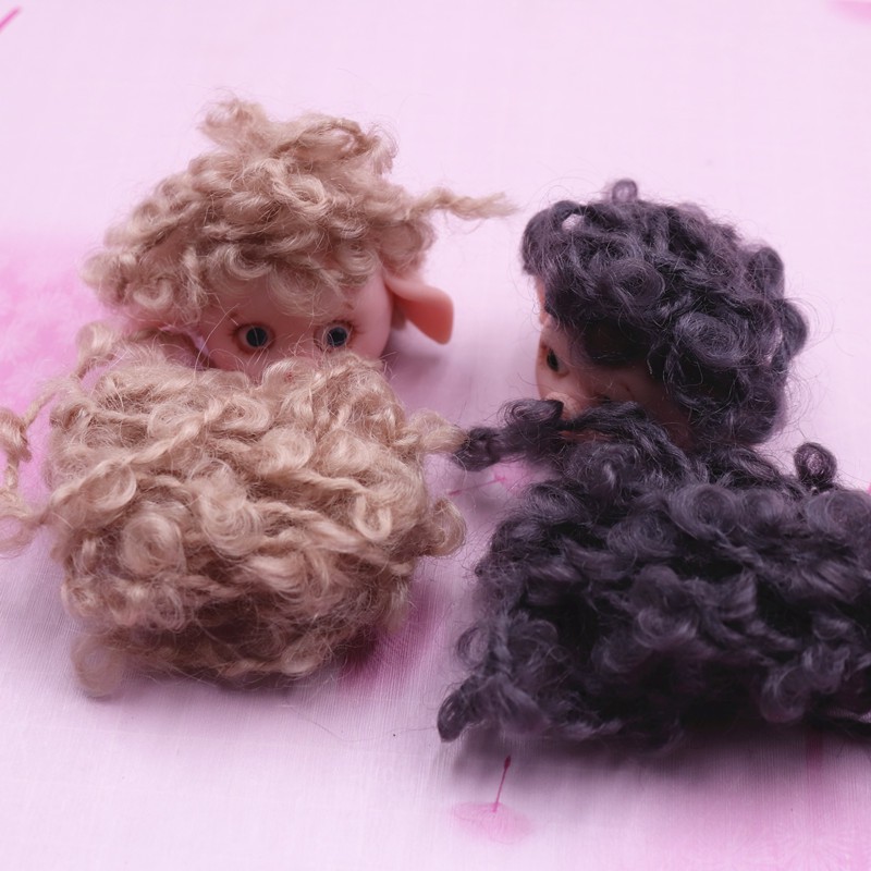 Meijie Pig Resin Clay Doll Hair-Meijie Pig Clay Doll Figure Sticky Hair Curly Curly Hair