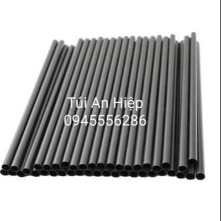 Ống hút sinh tố, thẳng (gói 500 gram)| Drinking plastic black straws, straight, not collapsible