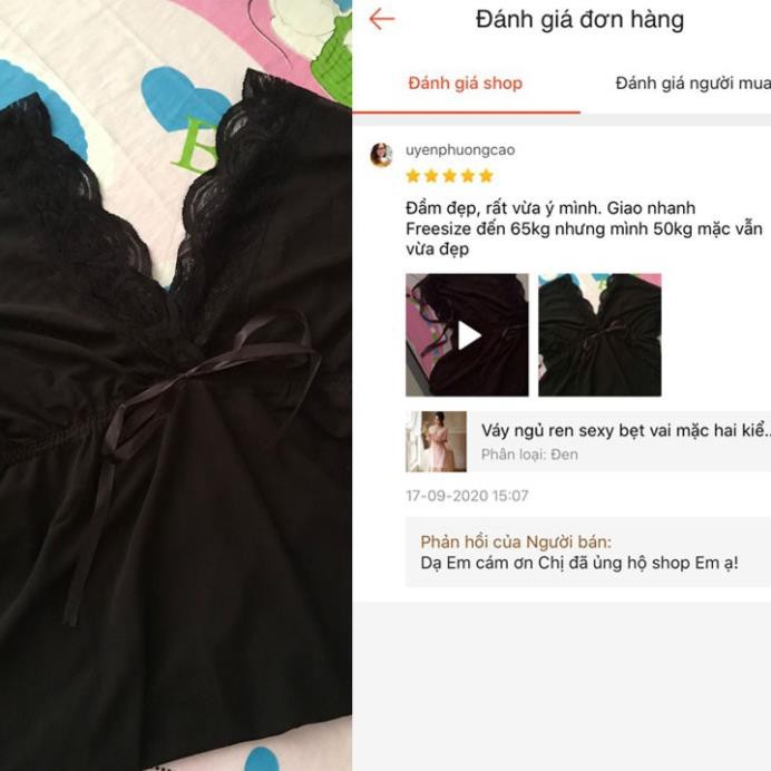 Váy ngủ ren sexy bẹt vai mặc hai kiểu đồ ngủ big size voan thun với màu đen quyến rũ | BigBuy360 - bigbuy360.vn