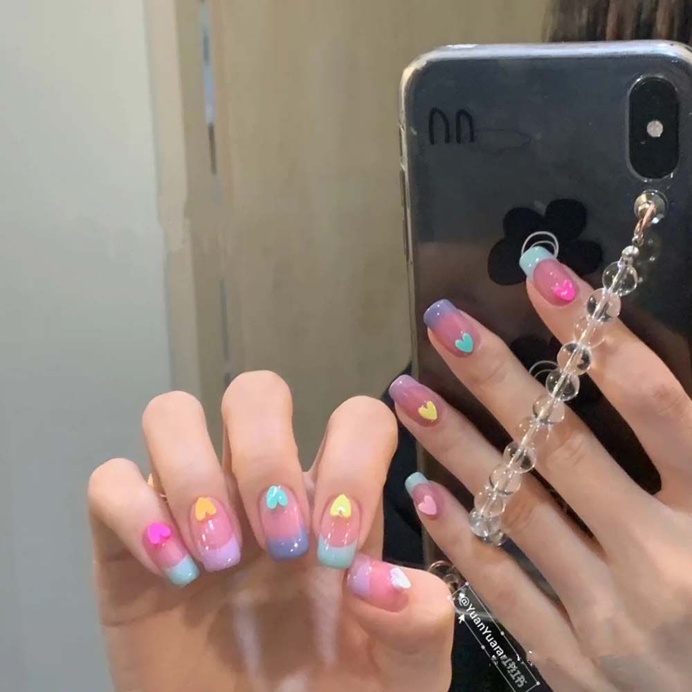 [Hàng mới về] Túi phụ kiện hình vòng khoá/nơ/trái tim 3D trong suốt màu kẹo ngọt trang trí móng nghệ thuật