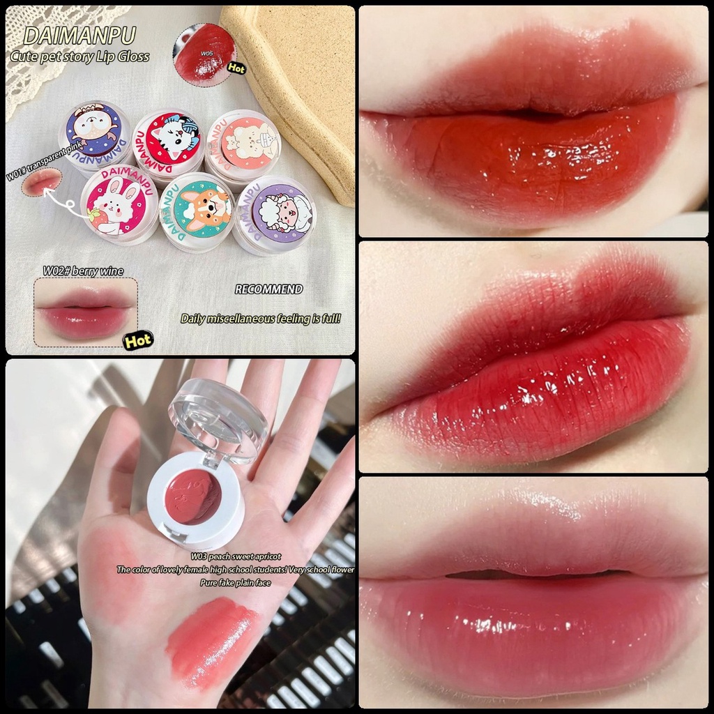 Son dưỡng môi có màu trang điểm Gella's Pot Lip nhiều màu sắc tùy chọn dạng hũ tiện dụng