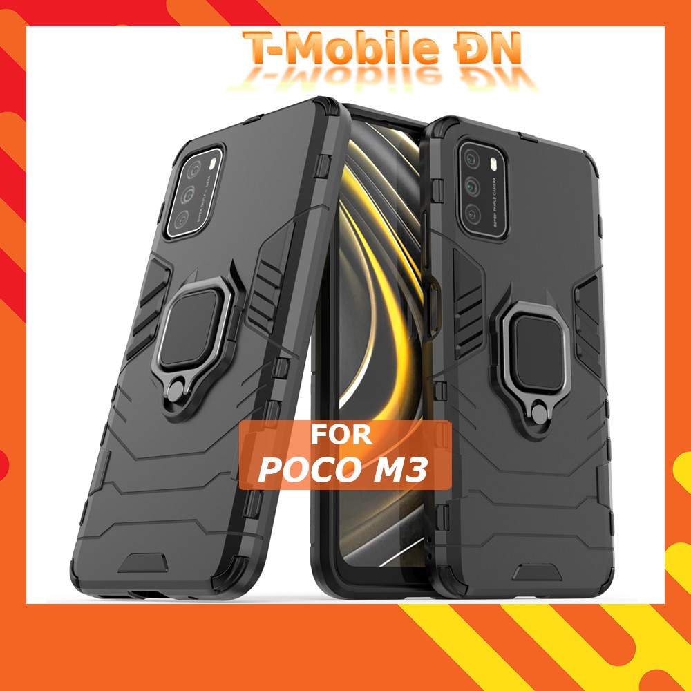 Ốp lưng Xiaomi Poco M3 🔥 𝐅𝐑𝐄𝐄 𝐒𝐇𝐈𝐏 🔥 Ốp iRON MAN IRING Nhựa PC cứng viền dẻo chống sốc cho Poco M3