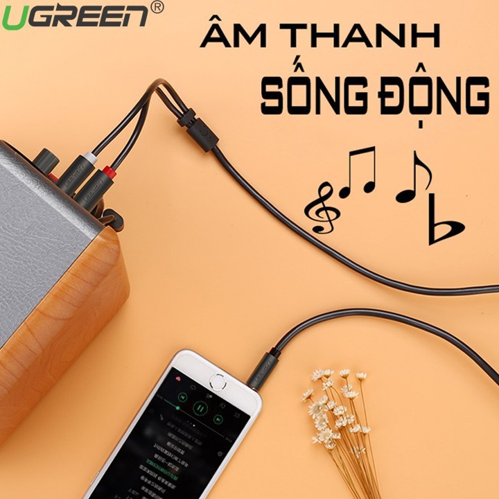 Cáp Chuyển 3.5 sang 2 Đầu Hoa Sen  UGREEN 10772 10510 10511 10512 10513 - Chính Hãng
