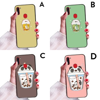 ỐP LƯNG DẺO SAMSUNG A11 HÌNH NỀN TRÀ SỮA GẤU BÉO DỄ THƯƠNG PHỦ BÓNG NHƯ GƯƠNG