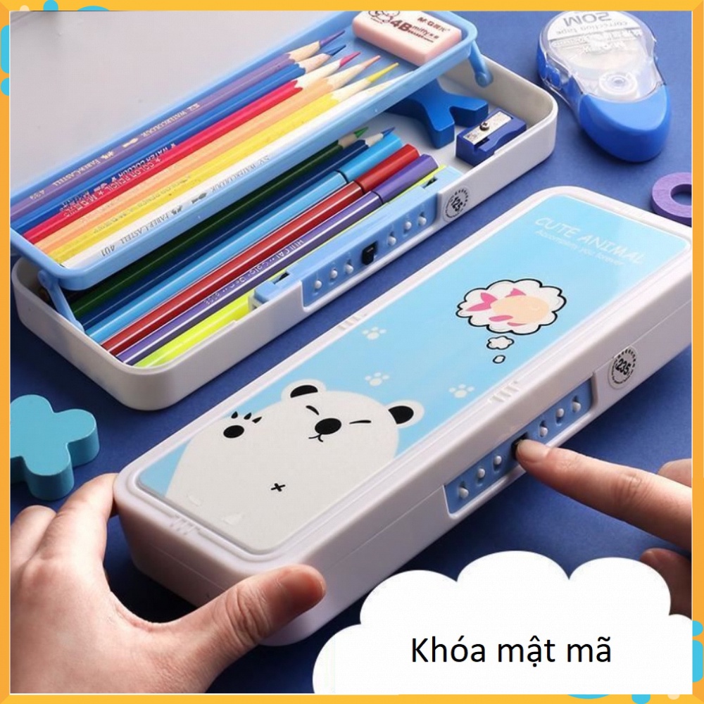 Hộp đựng bút học sinh, hộp đựng bút đa năng có mật mã an toàn