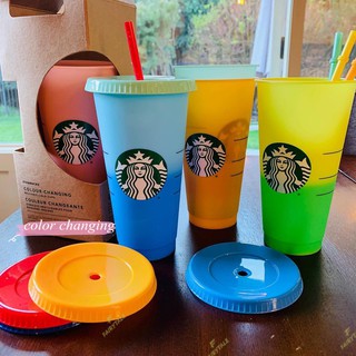 Ly Nhựa Đổi Màu Starbucks Có Thể Tái Sử Dụng Thiết Kế Độc Đáo 710ml/24oz