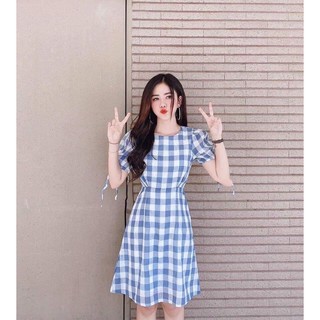 (ngọc thơ) Váy caro xanh