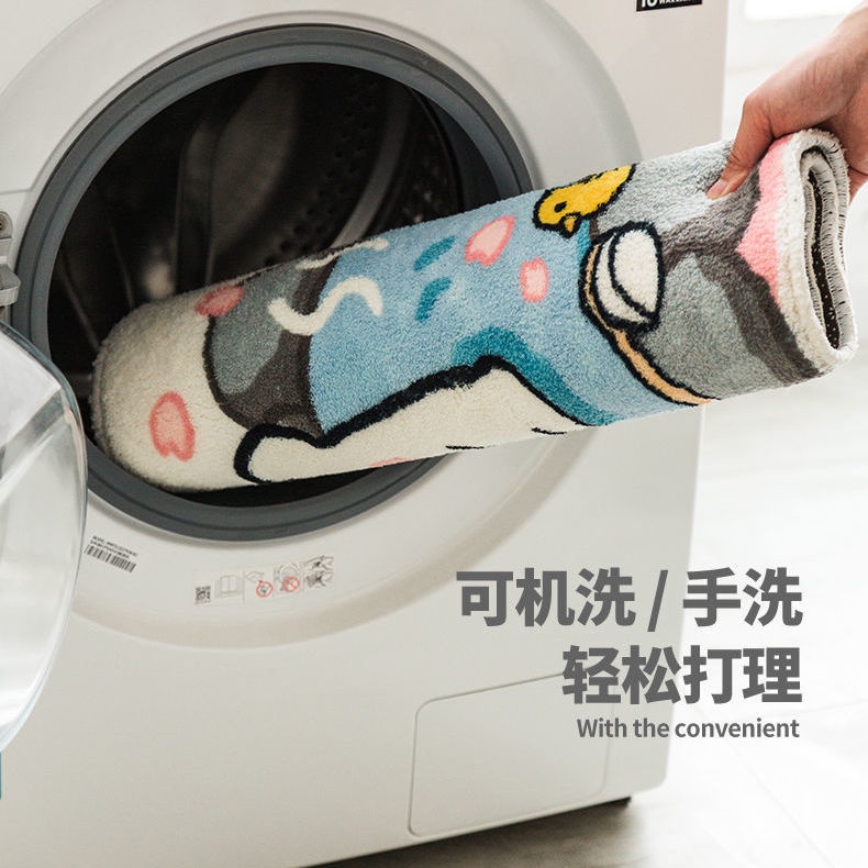 Thảm Lông Lót Sàn Hút Nước Chống Trượt Hình Cây Xanh Phong Cách Bắc Âu Trang Trí Nhà Cửa