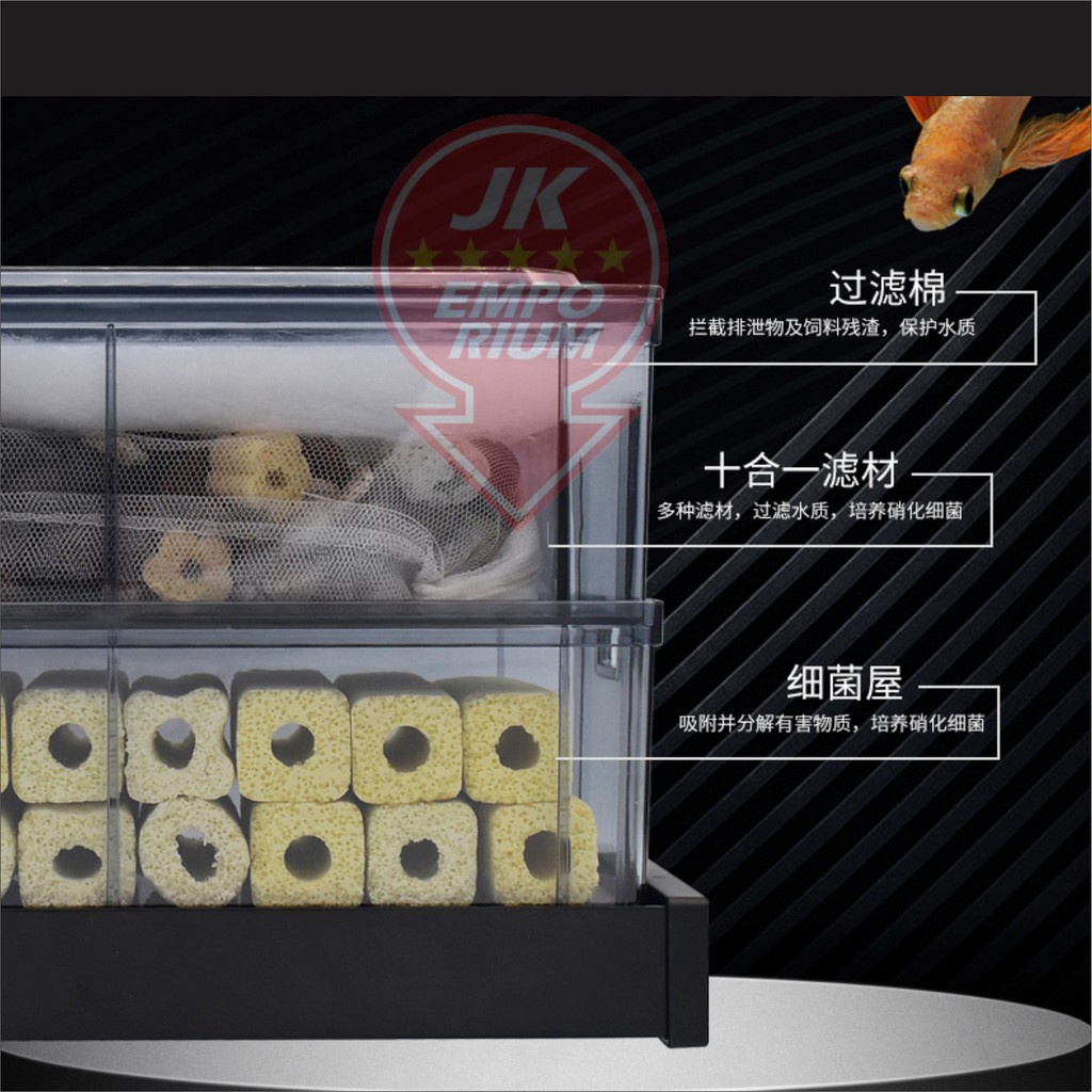 SOBO F-120 Bộ Lọc Dàn Mưa 2 Tầng 4 Khay Lọc Bằng Mica Cho Hồ Cá 115-130cm