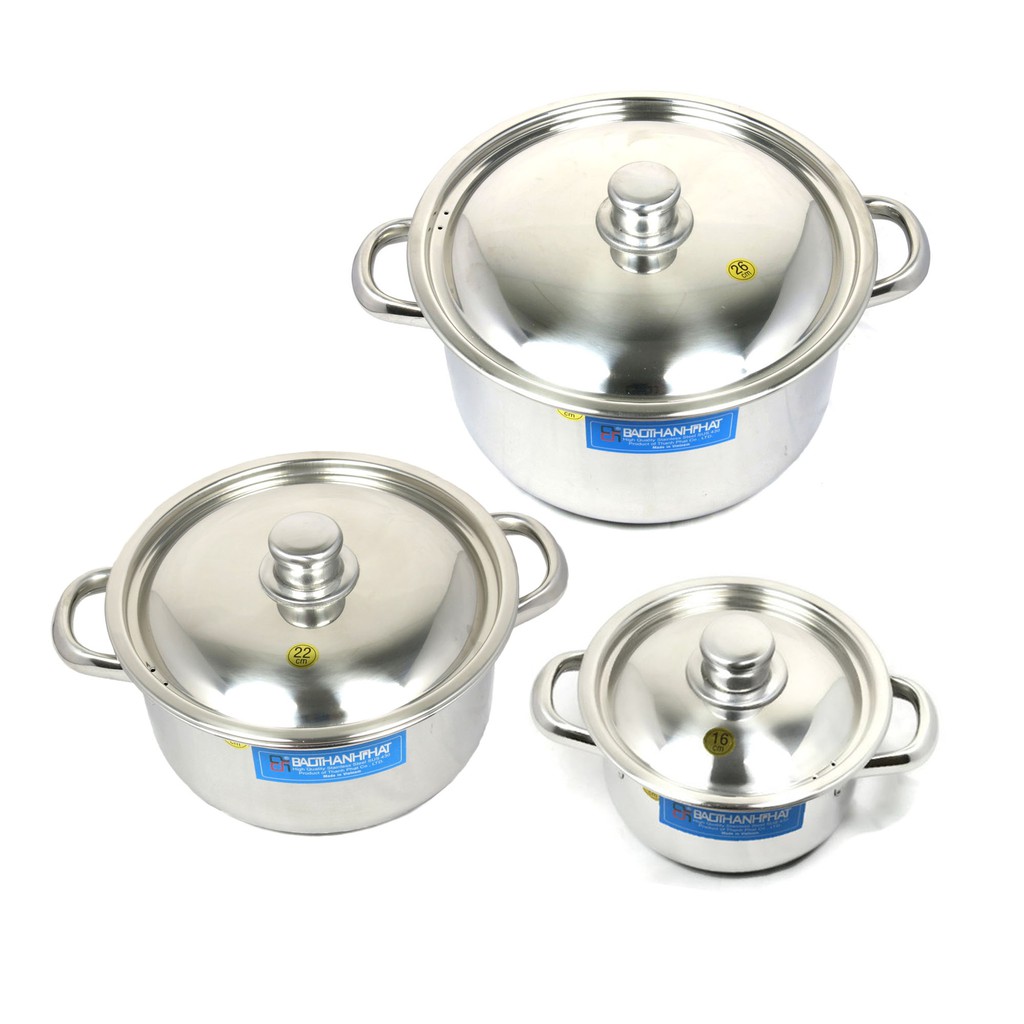 Bộ 3 nồi inox Bảo Thành Phát