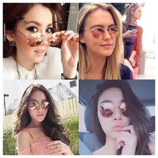 Kính Mát Gọng Kim Loại Tròn Tráng Gương Cho Nam Và Nữ