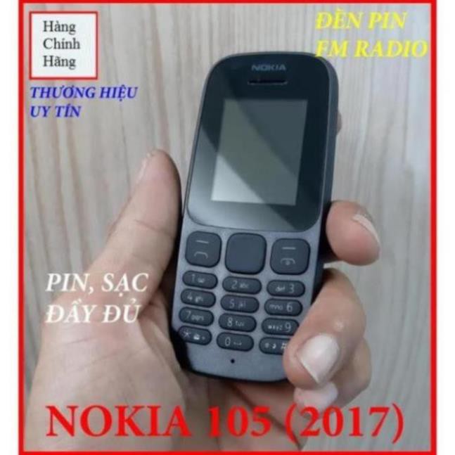 [𝑪𝒉𝒊́𝒏𝒉 𝑯𝒂̃𝒏𝒈] Điện Thoại Nokia 105 2 Sim 2017 - BH 12 Tháng