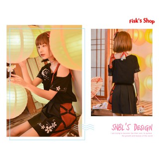 Váy xếp ly hai màu cosplay