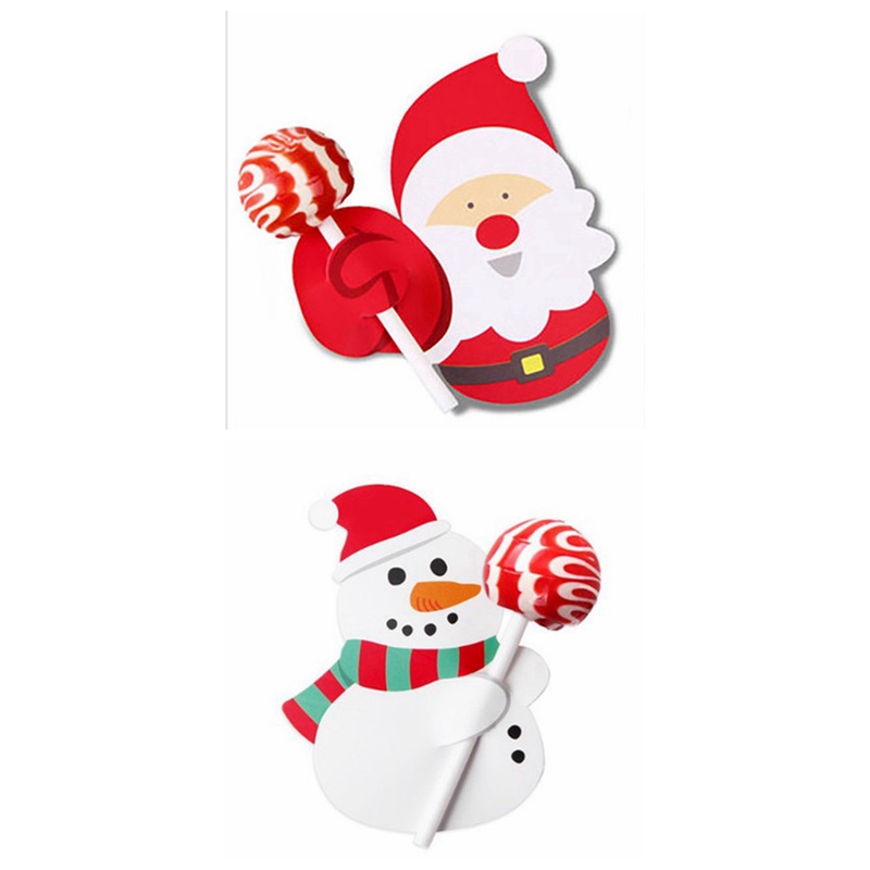 Bộ 50 Kẹo Mút Bằng Giấy Họa Tiết Hoạt Hình Trang Trí Giáng Sinh