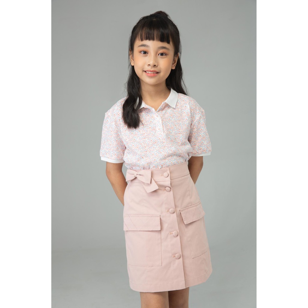 Áo thun hoa cổ đức bé gái IVY moda MS 57G0969