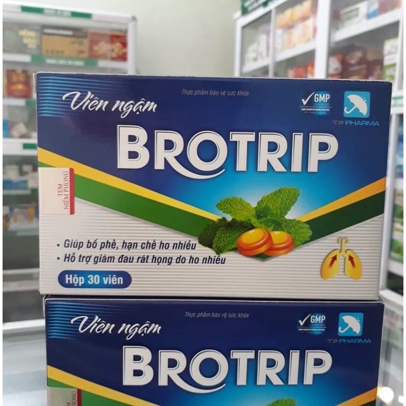 Viên ngậm ho Brotrip- Giảm đau rát họng, giảm đờm, giảm ho