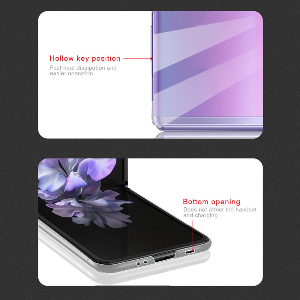 Ốp điện thoại PC cứng trong suốt chống rơi cho Samsung Galaxy Z Flip3 5G Zlip3 Z Flip 3