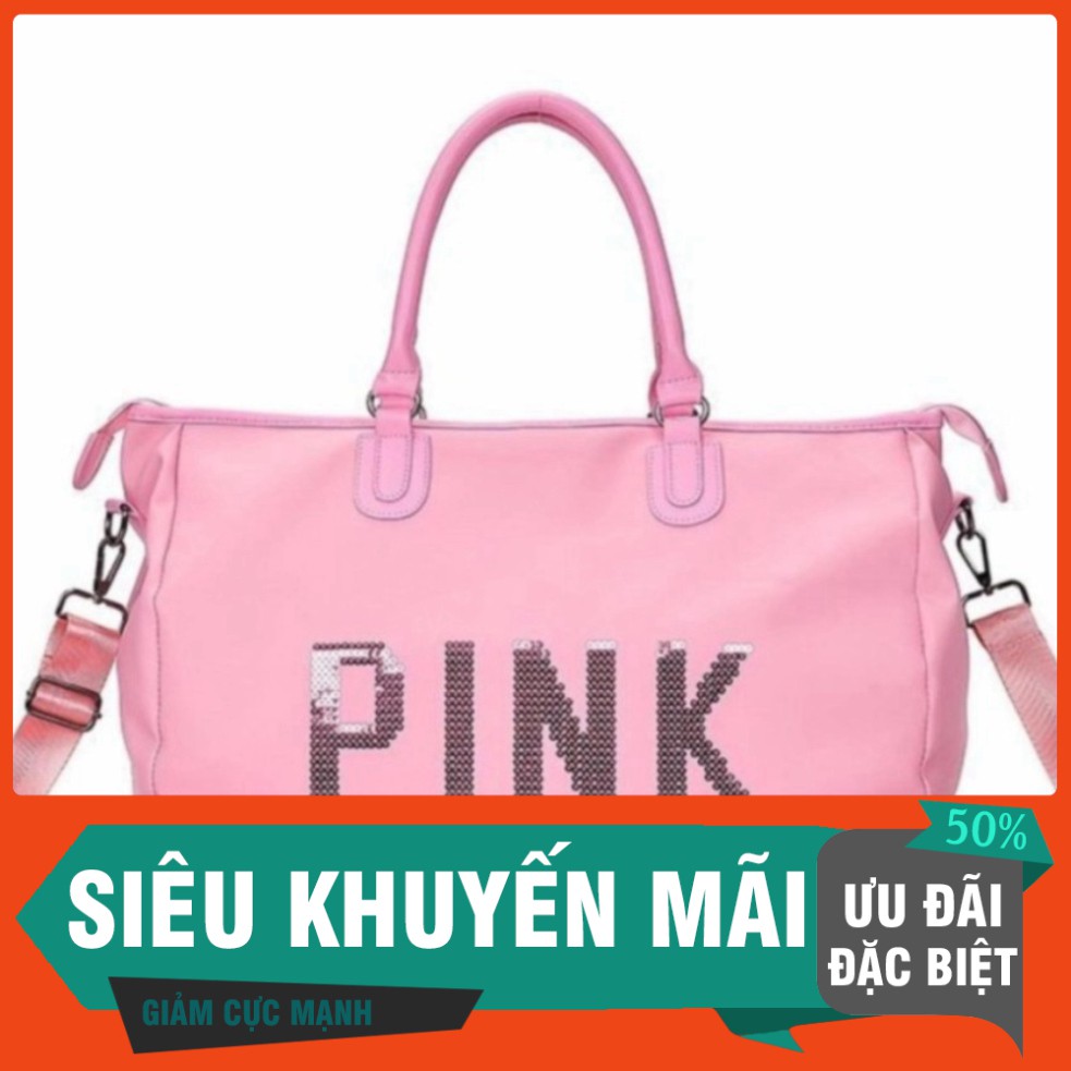 [FREE SHIP] Túi du lịch pink cao cấp 2 màu hồng đen