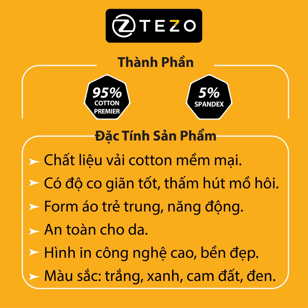 Áo phông nam in tràn hoạ tiết Tezo năng động thể thao 2203APOT06