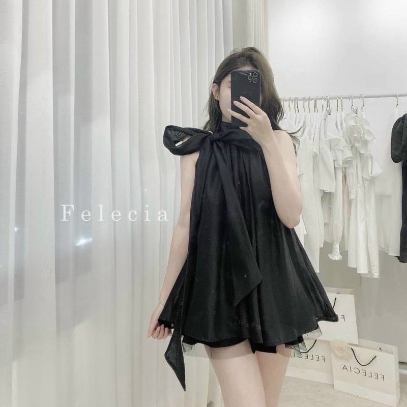 ❧▪Áo cổ yếm buộc nơ Voan lụa | BigBuy360 - bigbuy360.vn