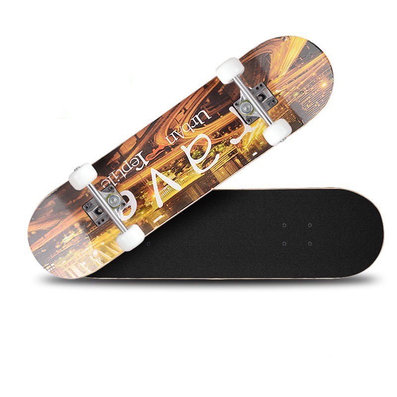 Ván trượt skateboard thể thao chất liệu gỗ phong ép cao cấp 7 lớp  tải trọng 200kg mặt nhám đá kim cương A7