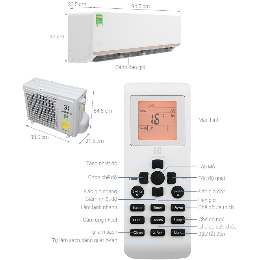 Điều hòa Electrolux Inverter 1 chiều 18000BTU ESV18CRR-C3I/E