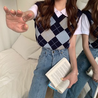 [CÓ SẴN+ẢNH THẬT] Áo gile len caro highteen dáng dài mẫu 2021