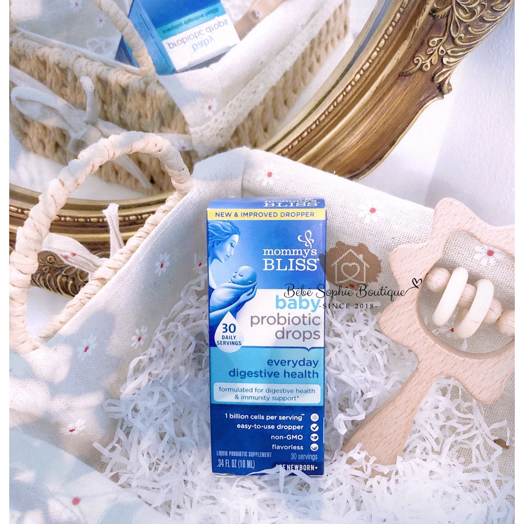 Chính hãng - MEN VI SINH HỮU CƠ MOMMY’S BLISS BABY PROBIOTIC DROPS 10ML