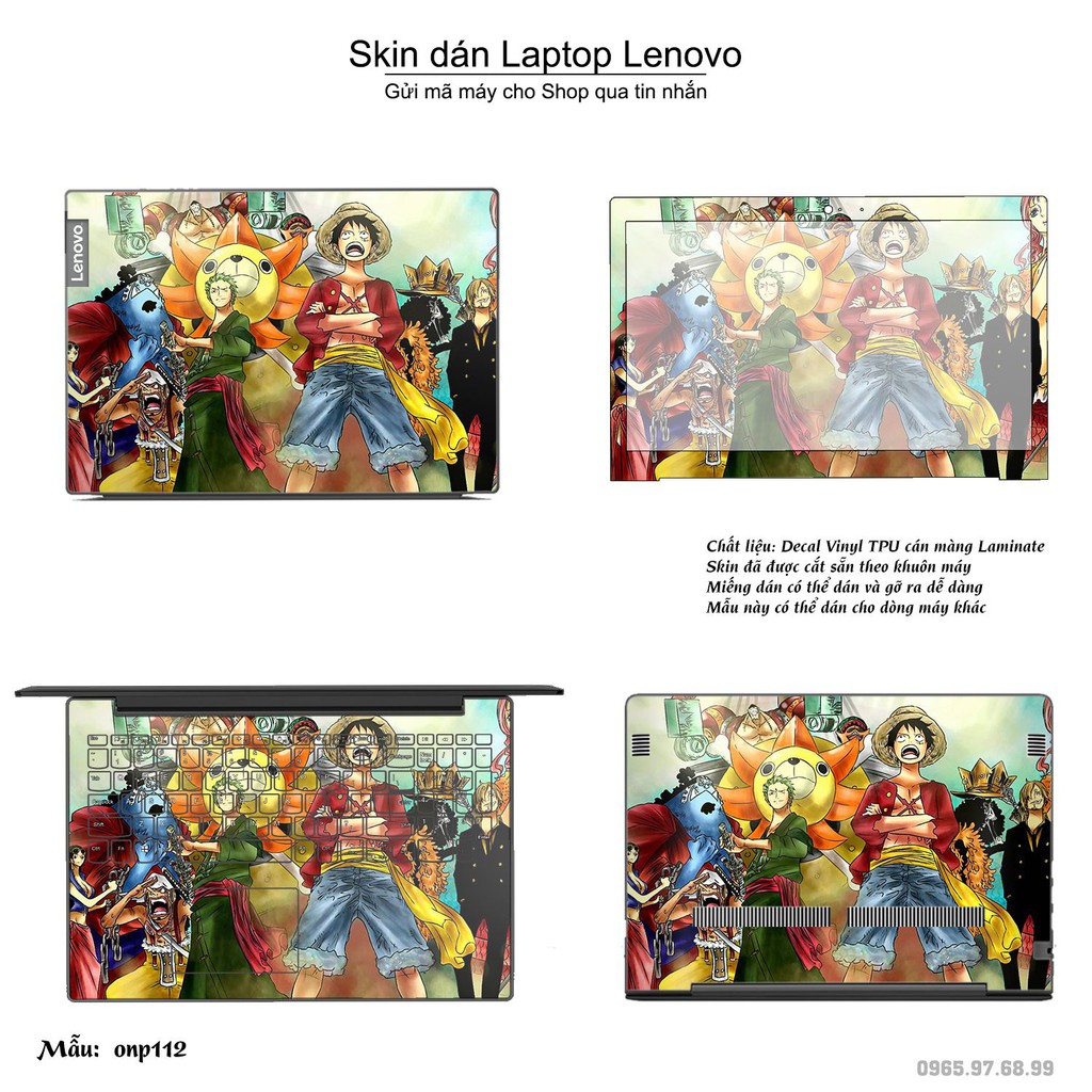 Skin dán Laptop Lenovo in hình One Piece _nhiều mẫu 12 (inbox mã máy cho Shop)