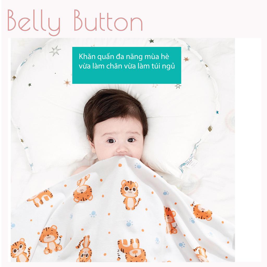 Khăn ủ cho bé sơ sinh BellyButton 100% cotton cao cấp, khăn tắm cho bé sơ sinh thấm hút và thoáng khí tốt