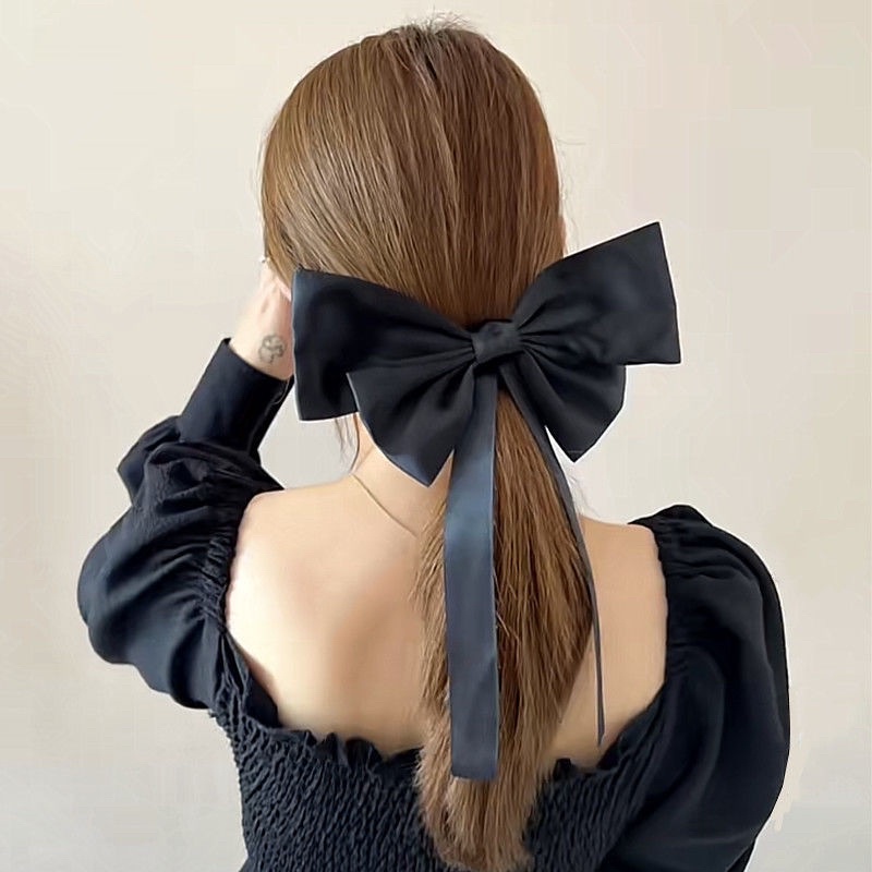 Kẹp tóc nơ lớn sau đầu kẹp tóc bản to hình nơ cho nữ phong cách tiểu thư Hàn Quốc